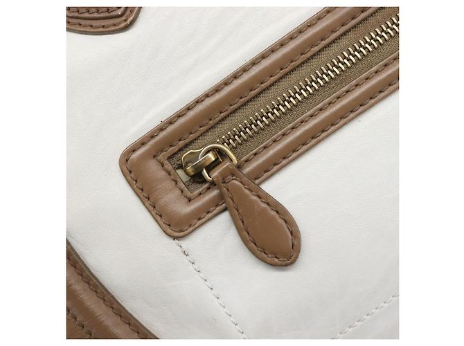 Céline CELINE Luggage Mini Shopper Hand Bag Leather Brown Gold Tone Auth 199523A Marrone - vista 20