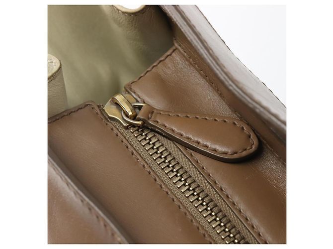 Céline CELINE Luggage Mini Shopper Hand Bag Leather Brown Gold Tone Auth 199523A Marrone - vista 21