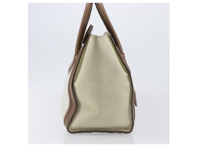 Céline CELINE Luggage Mini Shopper Hand Bag Leather Brown Gold Tone Auth 199523A Marrone - vista 4