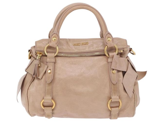 Borsa a mano Miu Miu in pelle 2way Rosa Tono Oro Auth 167577V - vista 13