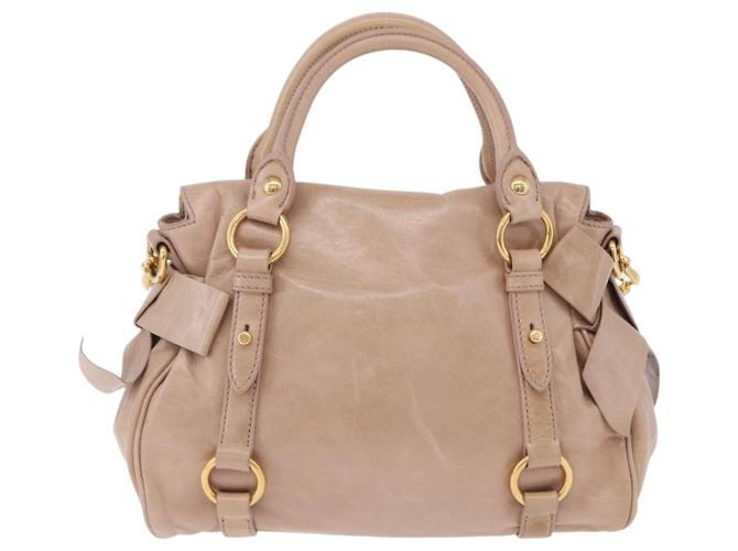 Borsa a mano Miu Miu in pelle 2way Rosa Tono Oro Auth 167577V - vista 2