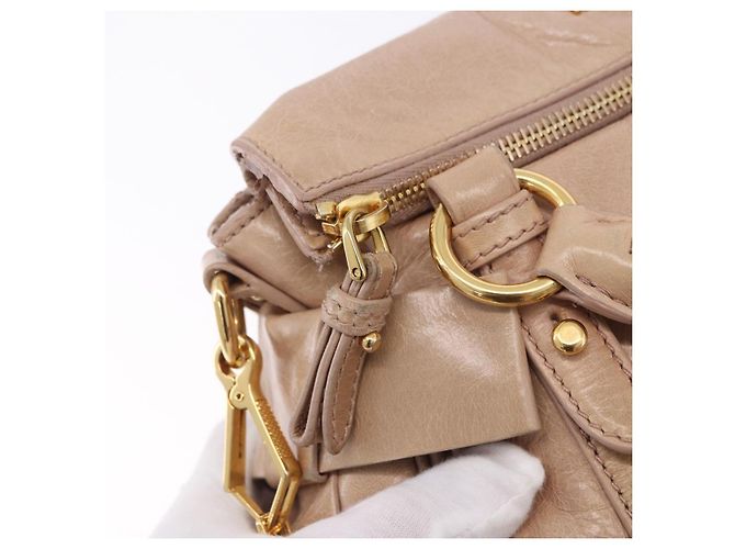 Borsa a mano Miu Miu in pelle 2way Rosa Tono Oro Auth 167577V - vista 20