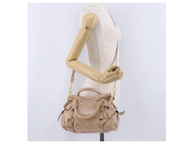 Borsa a mano Miu Miu in pelle 2way Rosa Tono Oro Auth 167577V - vista 25