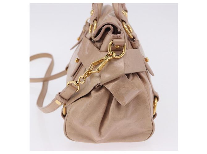 Borsa a mano Miu Miu in pelle 2way Rosa Tono Oro Auth 167577V - vista 3