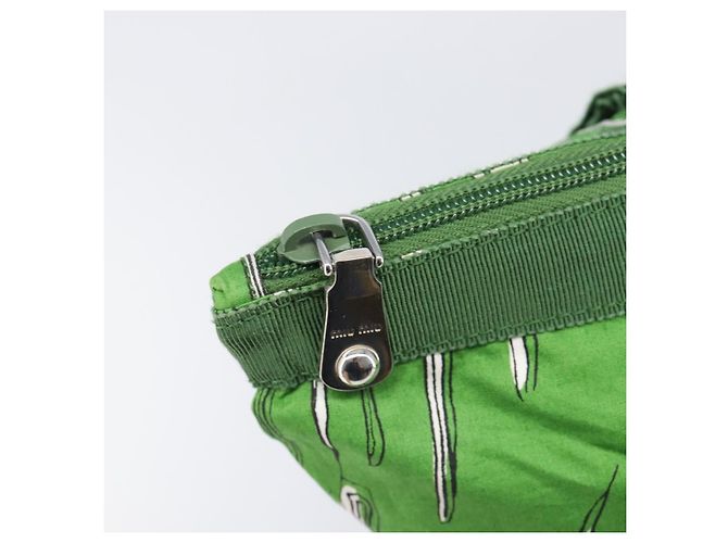 Borsa Tote Miu Miu Nylon Green Silver Auth 200289A Argento Verde - vista 10