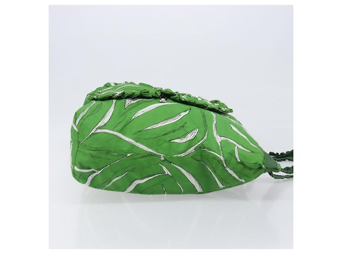 Borsa Tote Miu Miu Nylon Green Silver Auth 200289A Argento Verde - vista 3