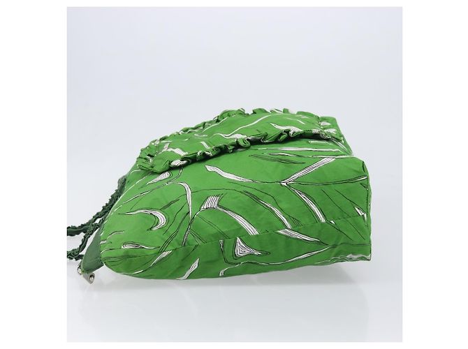 Borsa Tote Miu Miu Nylon Green Silver Auth 200289A Argento Verde - vista 4