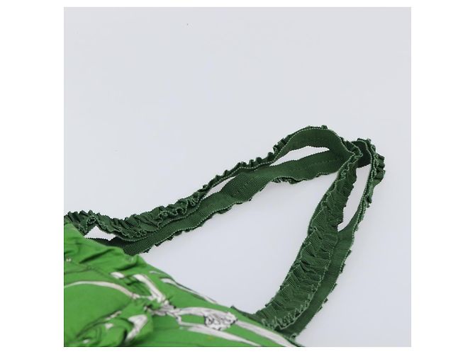 Borsa Tote Miu Miu Nylon Green Silver Auth 200289A Argento Verde - vista 8