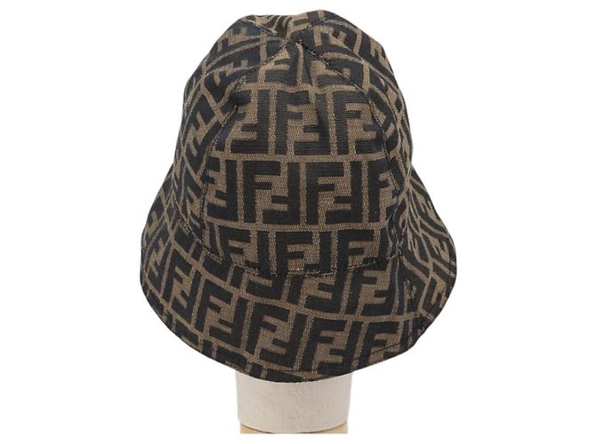 FENDI Zucca Canvas Bucket Hat Brown Black Auth 201009V Braun Schwarz - Ansicht 2