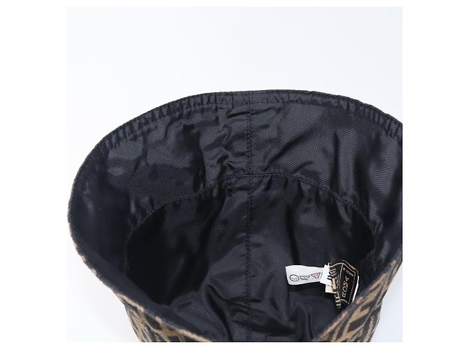 FENDI Zucca Canvas Bucket Hat Brown Black Auth 201009V Braun Schwarz - Ansicht 8