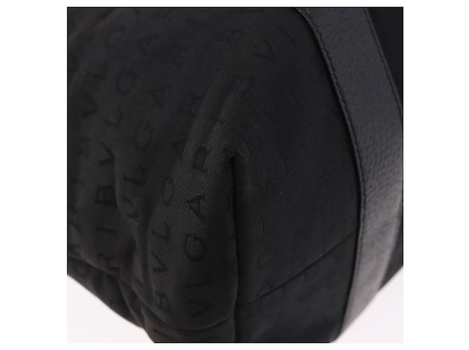 Bulgari Saco Tote BVLGARI Logo Mania Canvas Black Silver Auth 202329 Preto Prata - vista 15