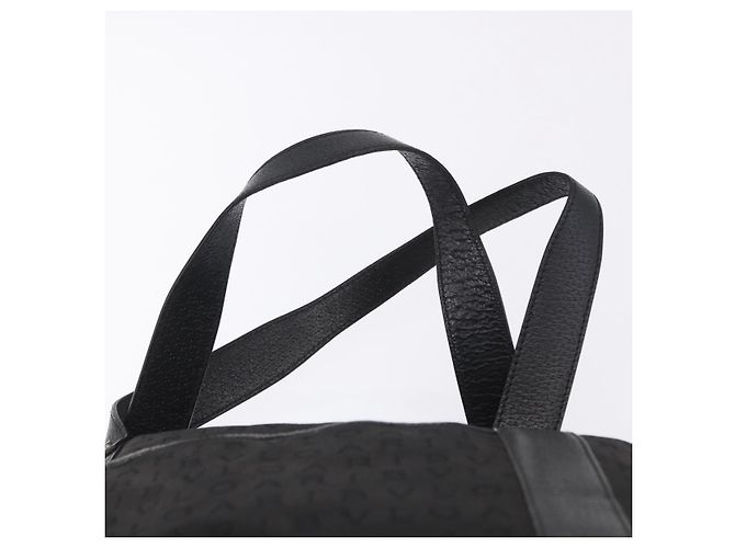 Bulgari Saco Tote BVLGARI Logo Mania Canvas Black Silver Auth 202329 Preto Prata - vista 8