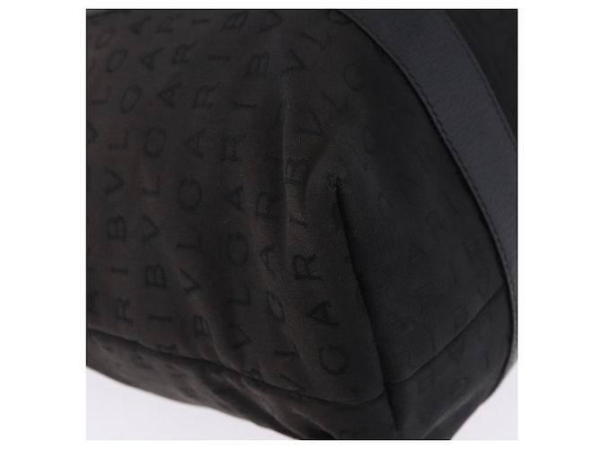 Bulgari Saco Tote BVLGARI Logo Mania Canvas Black Silver Auth 202329 Preto Prata - vista 9