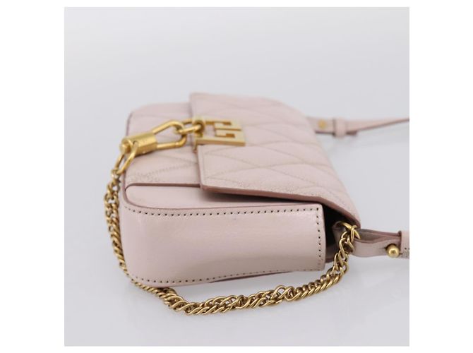 GIVENCHY Schultertasche Leder Rosa Goldton Auth 202242A Pink - Ansicht 4