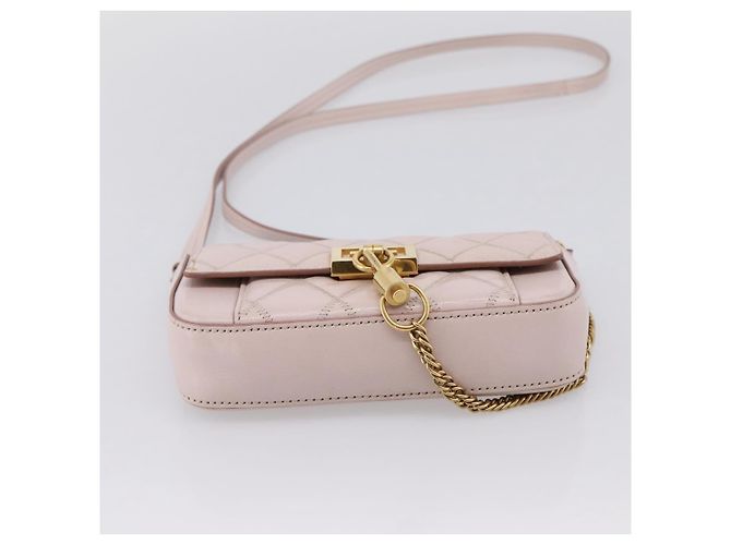 GIVENCHY Schultertasche Leder Rosa Goldton Auth 202242A Pink - Ansicht 5