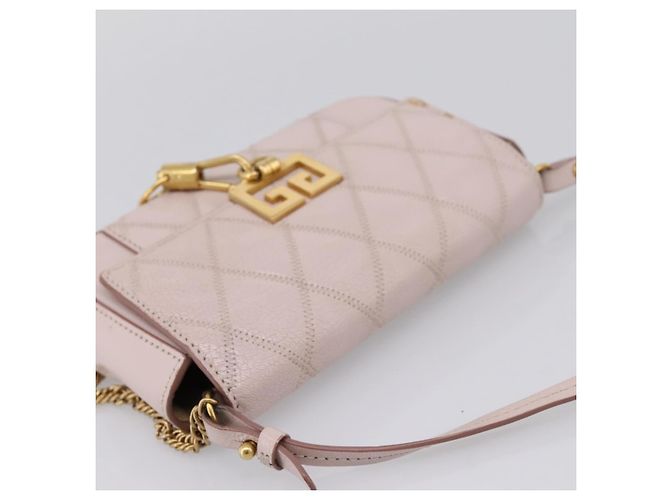 GIVENCHY Schultertasche Leder Rosa Goldton Auth 202242A Pink - Ansicht 6