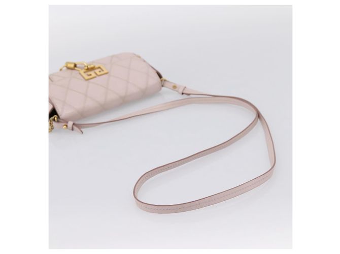 GIVENCHY Schultertasche Leder Rosa Goldton Auth 202242A Pink - Ansicht 7