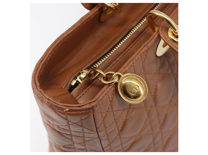 Borsa Christian Dior Canage in pelle marrone e oro autentica bs36947 D'oro - vista 10