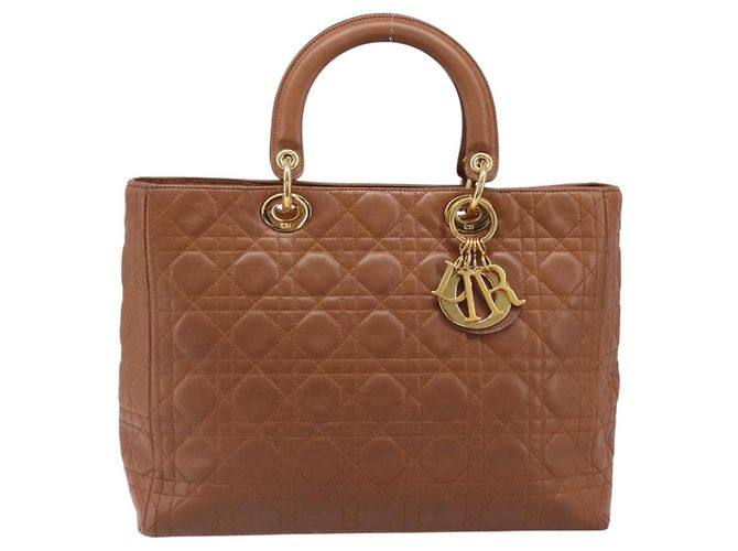 Borsa Christian Dior Canage in pelle marrone e oro autentica bs36947 D'oro - vista 13