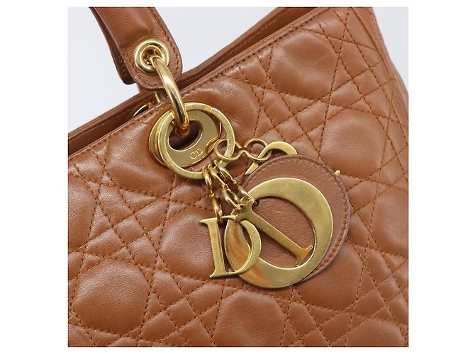 Borsa Christian Dior Canage in pelle marrone e oro autentica bs36947 D'oro - vista 17
