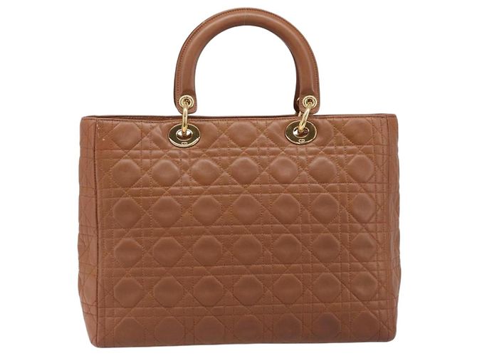 Borsa Christian Dior Canage in pelle marrone e oro autentica bs36947 D'oro - vista 2