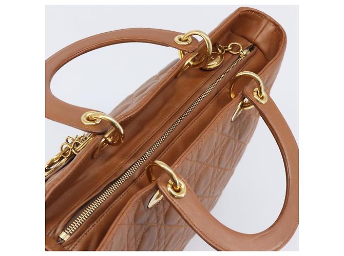 Borsa Christian Dior Canage in pelle marrone e oro autentica bs36947 D'oro - vista 6