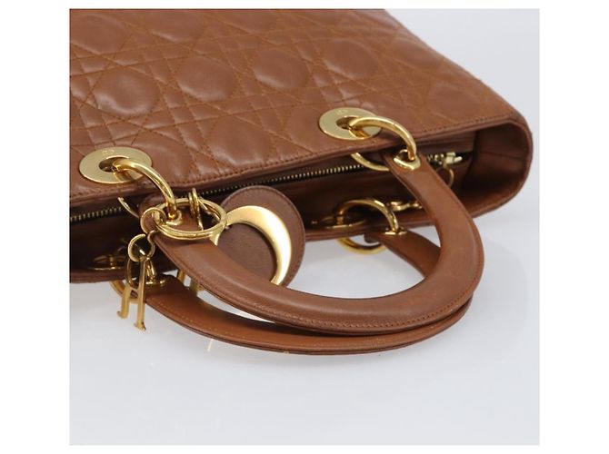 Borsa Christian Dior Canage in pelle marrone e oro autentica bs36947 D'oro - vista 7