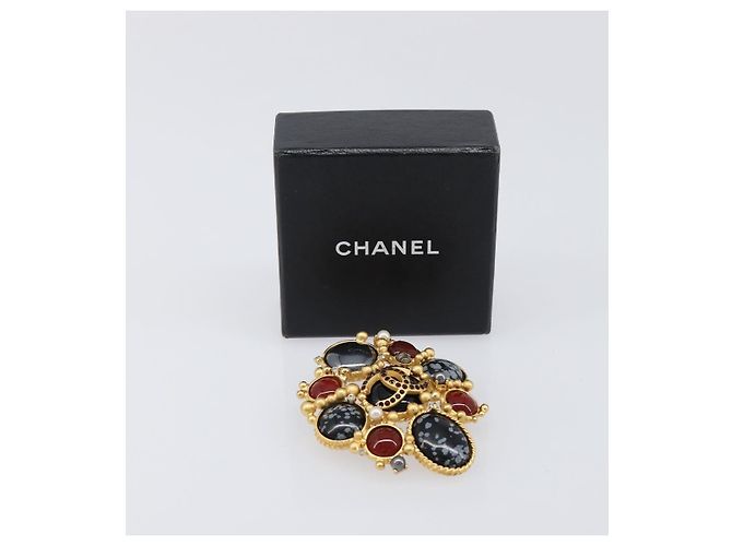 Spilla CHANEL Metallo Oro CC Auth bs36908M D'oro - vista 12