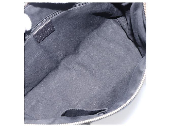 Bolso de mano GUCCI GG Canvas Negro Dorado 141471 Auth hk4126 - vista 11