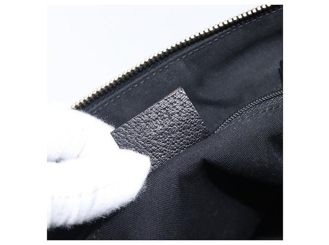 Bolso de mano GUCCI GG Canvas Negro Dorado 141471 Auth hk4126 - vista 12