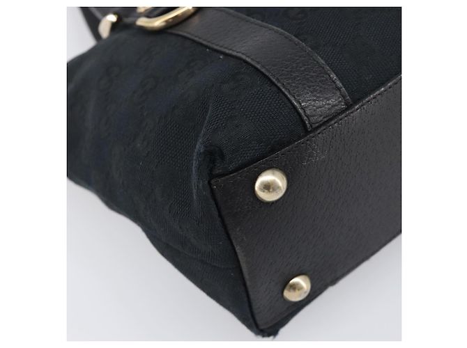 Bolso de mano GUCCI GG Canvas Negro Dorado 141471 Auth hk4126 - vista 14