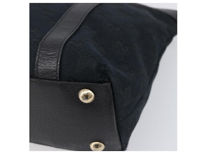 Bolso de mano GUCCI GG Canvas Negro Dorado 141471 Auth hk4126 - vista 15