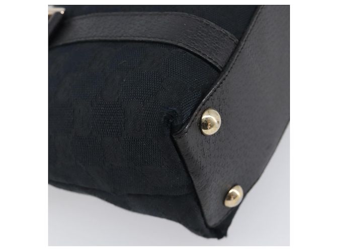 Bolso de mano GUCCI GG Canvas Negro Dorado 141471 Auth hk4126 - vista 16