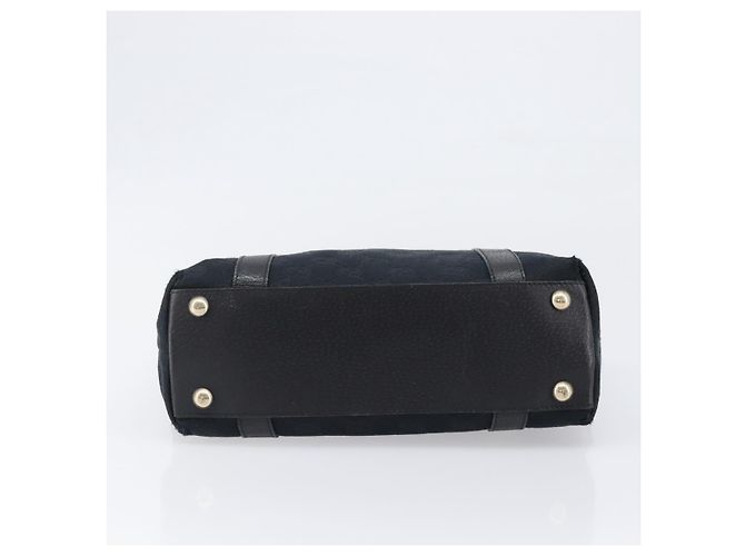Bolso de mano GUCCI GG Canvas Negro Dorado 141471 Auth hk4126 - vista 5