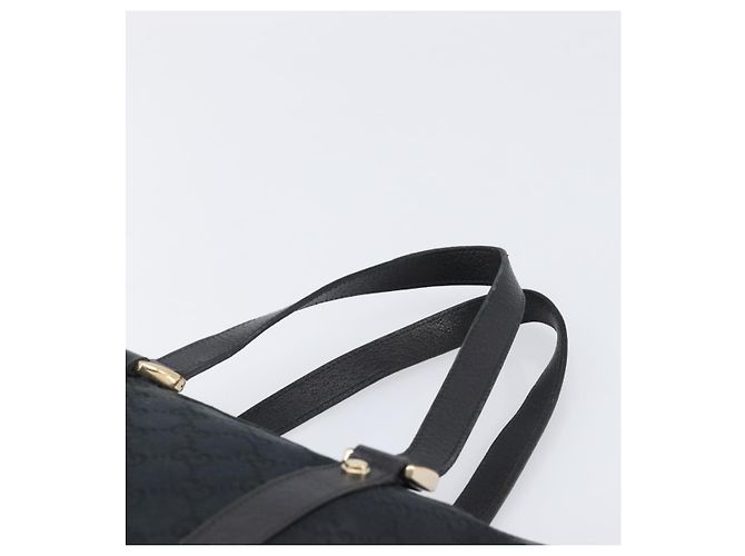 Bolso de mano GUCCI GG Canvas Negro Dorado 141471 Auth hk4126 - vista 8