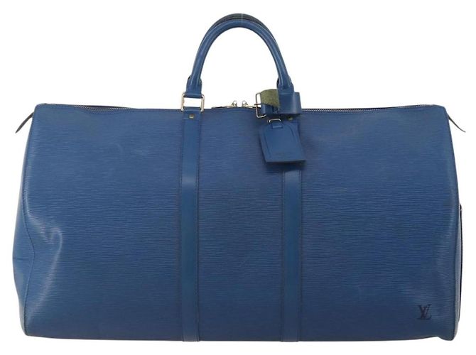 LOUIS VUITTON Epi Keepall 55 Boston Bag Toledo Blue M42955 LV Auth BA13684A - vista 13