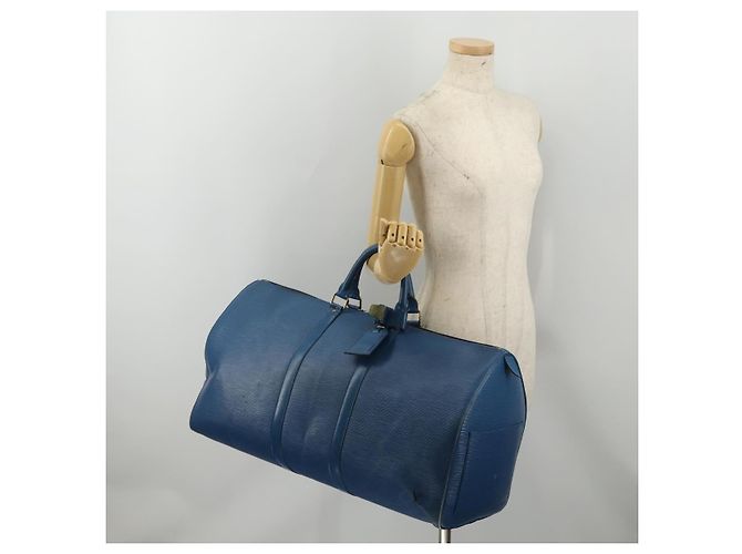 LOUIS VUITTON Epi Keepall 55 Boston Bag Toledo Blue M42955 LV Auth BA13684A - vista 22