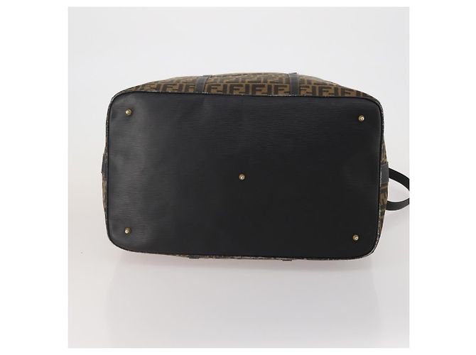 Borsa Boston FENDI Zucca Canvas 2way Nero Marrone Auth 199177 - vista 5