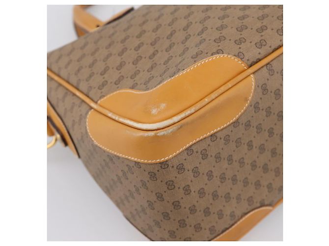 Borsa GUCCI Micro GG Supreme PVC Leather 2way Beige Gold 002 25 0033 Auth am12515A D'oro - vista 15
