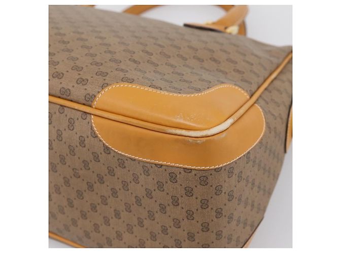 Borsa GUCCI Micro GG Supreme PVC Leather 2way Beige Gold 002 25 0033 Auth am12515A D'oro - vista 16