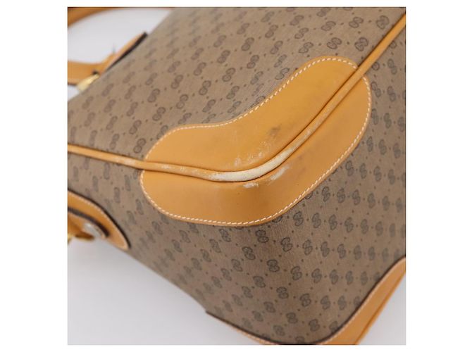 Borsa GUCCI Micro GG Supreme PVC Leather 2way Beige Gold 002 25 0033 Auth am12515A D'oro - vista 17