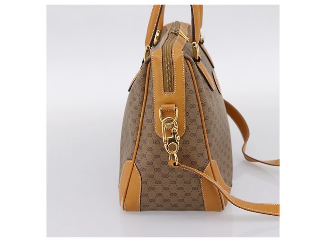 Borsa GUCCI Micro GG Supreme PVC Leather 2way Beige Gold 002 25 0033 Auth am12515A D'oro - vista 3