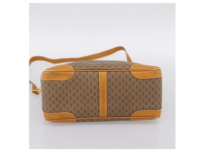 Borsa GUCCI Micro GG Supreme PVC Leather 2way Beige Gold 002 25 0033 Auth am12515A D'oro - vista 5