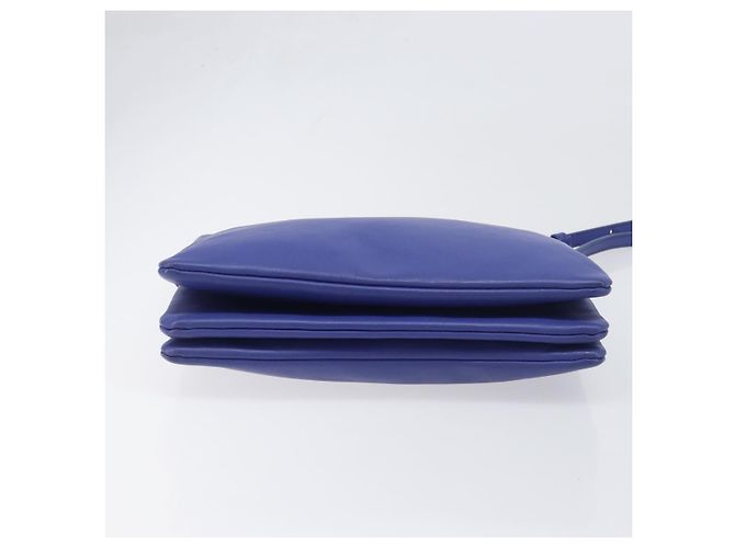 Céline Borsa a tracolla CELINE Trio in pelle blu e oro Auth 198751 D'oro - vista 5