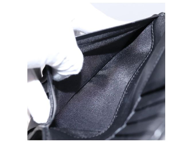 Cartera bifold Christian Dior Trotter Canvas Silver Black Auth bs37038 Negro Plata - vista 11