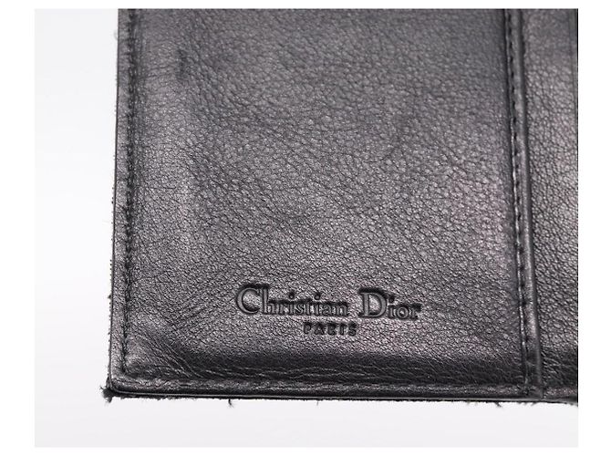 Cartera bifold Christian Dior Trotter Canvas Silver Black Auth bs37038 Negro Plata - vista 17