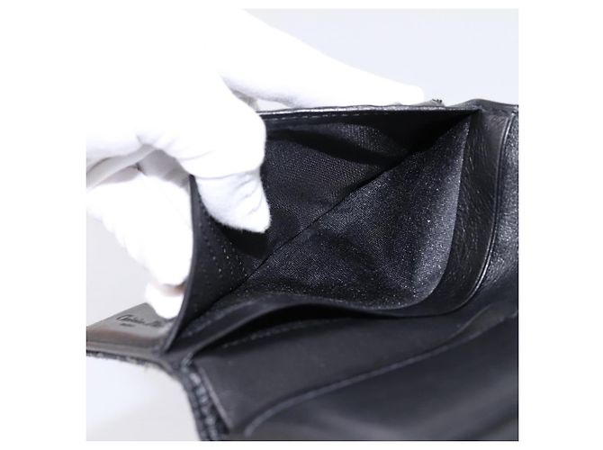 Cartera bifold Christian Dior Trotter Canvas Silver Black Auth bs37038 Negro Plata - vista 19