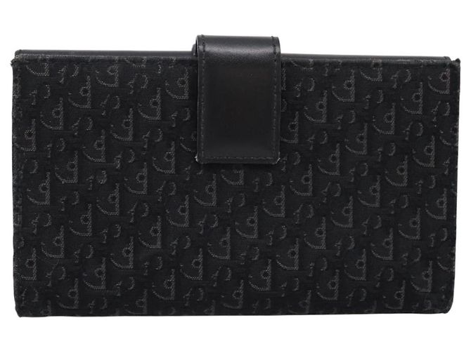 Cartera bifold Christian Dior Trotter Canvas Silver Black Auth bs37038 Negro Plata - vista 2
