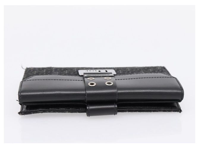 Cartera bifold Christian Dior Trotter Canvas Silver Black Auth bs37038 Negro Plata - vista 5