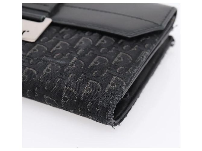 Cartera bifold Christian Dior Trotter Canvas Silver Black Auth bs37038 Negro Plata - vista 7